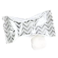 Silver Chevron Stripe Wrapped Buttermint Creams: 300-Piece Case