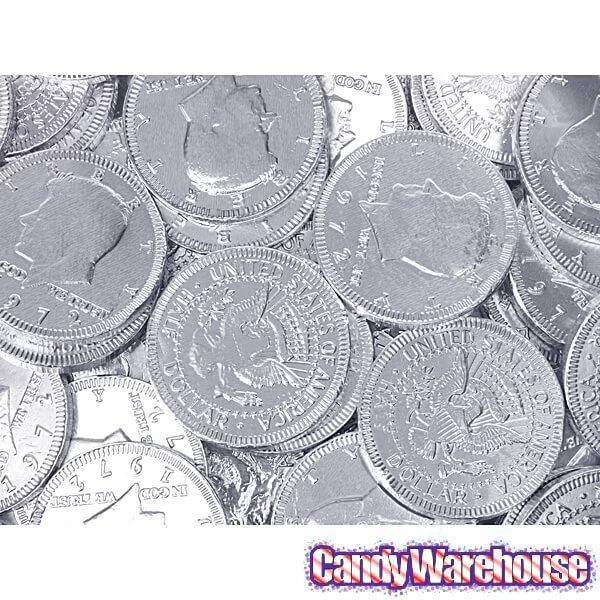 Silver Foiled Milk Chocolate Coins: 1LB Bag 4 Silver Foiled Milk Chocolate Coins: 1LB Bag - Image 2