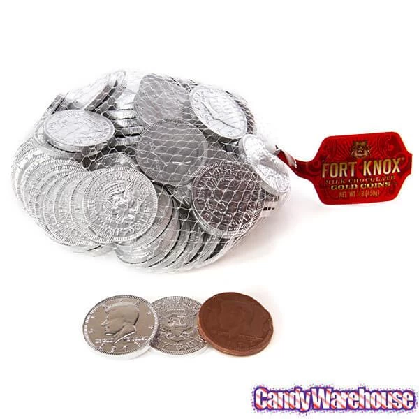 Silver Foiled Milk Chocolate Coins: 1LB Bag 5 Silver Foiled Milk Chocolate Coins: 1LB Bag - Image 3