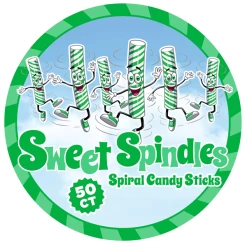 Sweet Spindles Mini Hard Candy Sticks - Lime: 50-Piece Jar -Candy Store sweet spindles mini hard candy sticks lime 50 piece jar candy warehouse 4