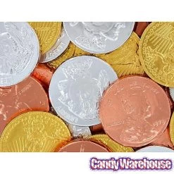 Thompson Foiled Extra Large Milk Chocolate Coins: 72-Piece Tub -Candy Store thompson foiled extra large milk chocolate coins 72 piece tub candy warehouse 3