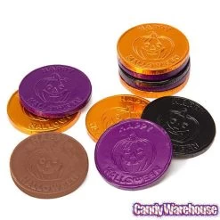 Thompson Foiled Milk Chocolate Halloween Coins: 5LB Bag -Candy Store thompson foiled milk chocolate halloween coins 5lb bag candy warehouse 3