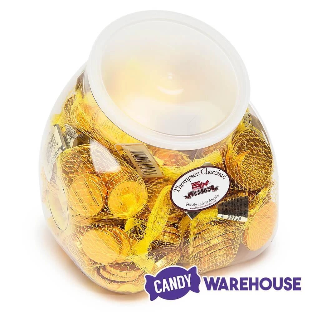 Thompson Hanukkah Gelt Gold Foiled Milk Chocolate Coins 1-Ounce Mesh Bags: 30-Piece Tub 4 Thompson Hanukkah Gelt Gold Foiled Milk Chocolate Coins 1-Ounce Mesh Bags: 30-Piece Tub - Image 2