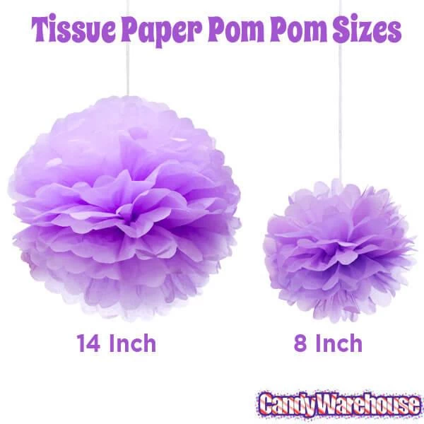 Tissue Paper 14-Inch Pom Pom - Lavender 4 Tissue Paper 14-Inch Pom Pom - Lavender - Image 2