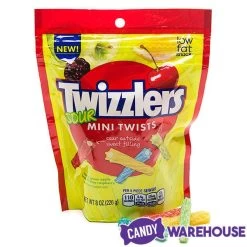 Twizzlers Sour Mini Twists Licorice Candy: 8-Ounce Bag -Candy Store twizzlers sour mini twists licorice candy 8 ounce bag candy warehouse 4