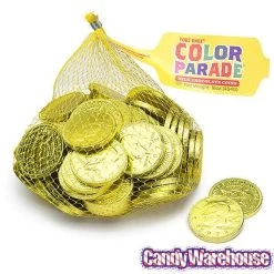 Yellow Foiled Milk Chocolate Coins: 1LB Bag -Candy Store yellow foiled milk chocolate coins 1lb bag candy warehouse 5