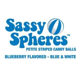 YumJunkie Sassy Spheres Blueberry Blue Striped Candy Balls - Petite: 5LB Bag -Candy Store yumjunkie sassy spheres blueberry blue striped candy balls petite 5lb bag candy warehouse 3