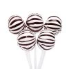 YumJunkie Sassy Spheres Cherry Black Striped Ball Lollipops: 100-Piece Bag -Candy Store yumjunkie sassy spheres cherry black striped ball lollipops 100 piece bag candy warehouse 1