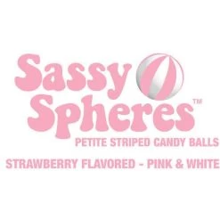 YumJunkie Sassy Spheres Strawberry Pink Striped Candy Balls - Petite: 5LB Bag -Candy Store yumjunkie sassy spheres strawberry pink striped candy balls petite 5lb bag candy warehouse 4