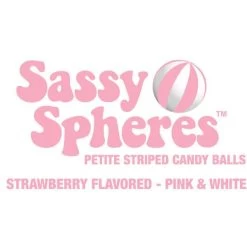 YumJunkie Sassy Spheres Strawberry Pink Striped Candy Balls - Petite: 5LB Bag -Candy Store yumjunkie sassy spheres strawberry pink striped candy balls petite 5lb bag candy warehouse 6